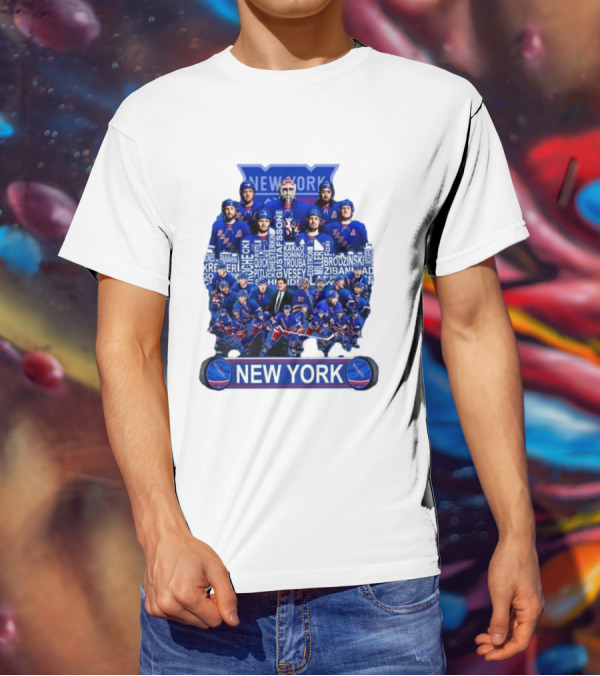 New York Rangers Hockey Team Players Skyline Names T-Shirt