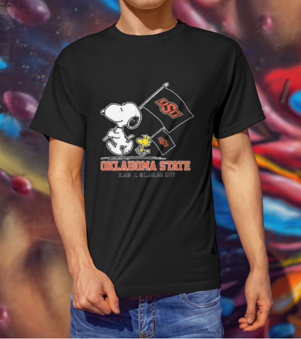 Snoopy Woodstock Oklahoma State OSU Road To Oklahoma City T-Shirt