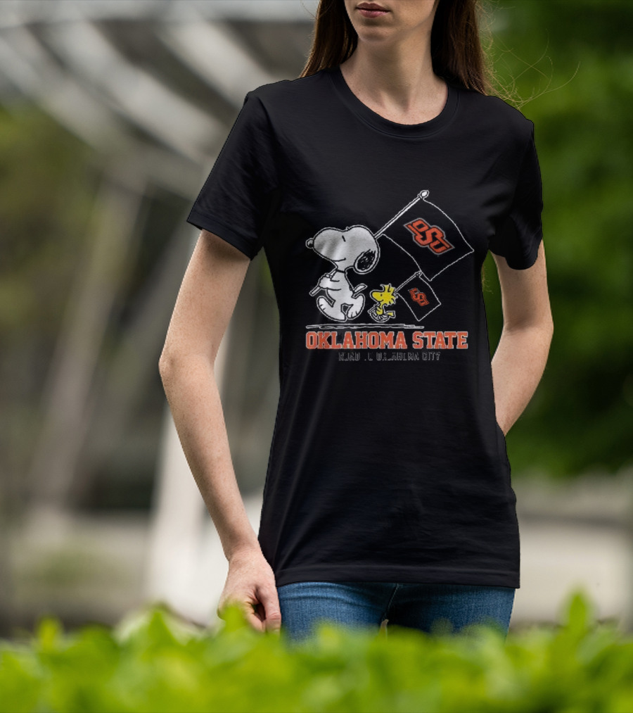 Snoopy Woodstock Oklahoma State OSU Road To Oklahoma City T-Shirt