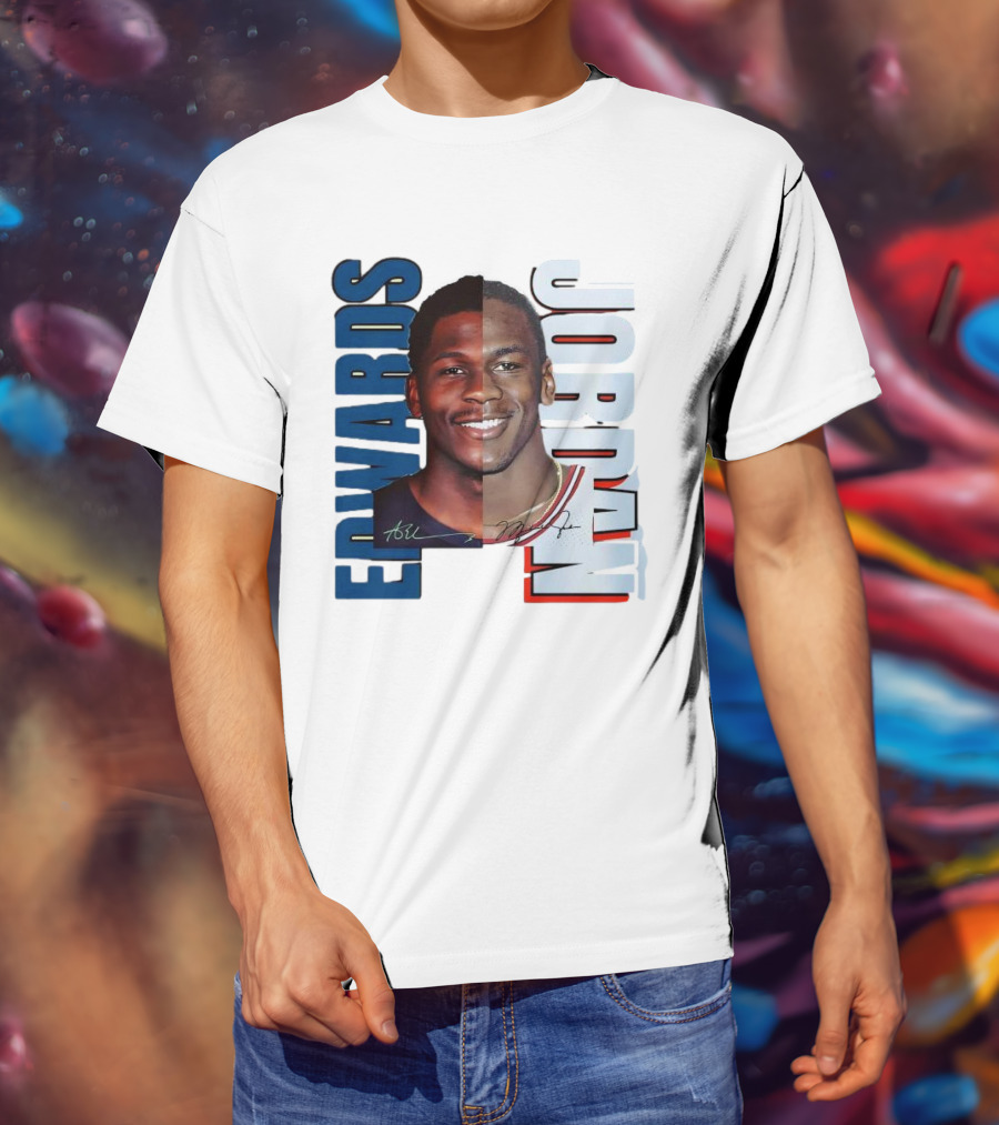 Edwards Jordan Basketball Signatures Split Face T-Shirt