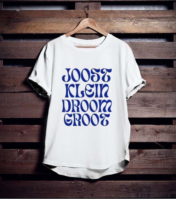 Joost Klein Droom Groot Retro Bold Blue Typography T-Shirt