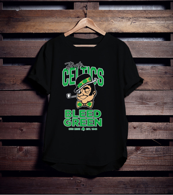 Boston Celtics Gus Rise Bleed Green Basketball Est 1946 T-Shirt
