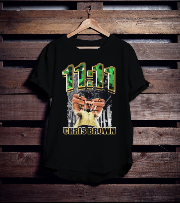 Chris Brown 11 11 Emerald Rings Black And White Architectural Background T-Shirt