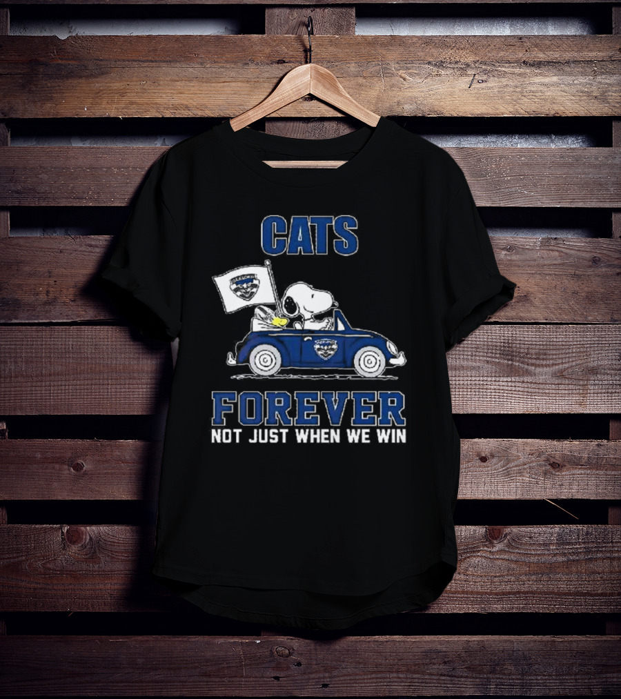 Snoopy Driving Geelong Cats Forever Not Just When We Win T-Shirt
