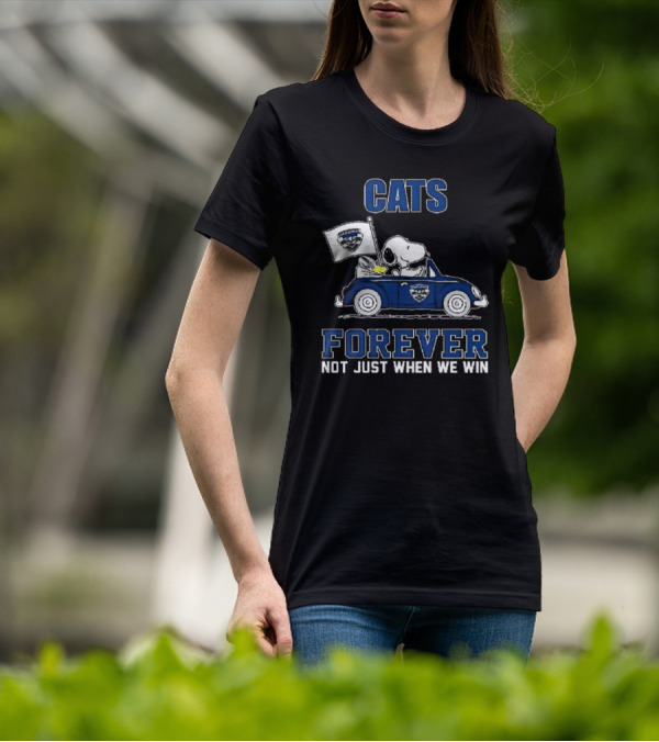 Snoopy Driving Geelong Cats Forever Not Just When We Win T-Shirt