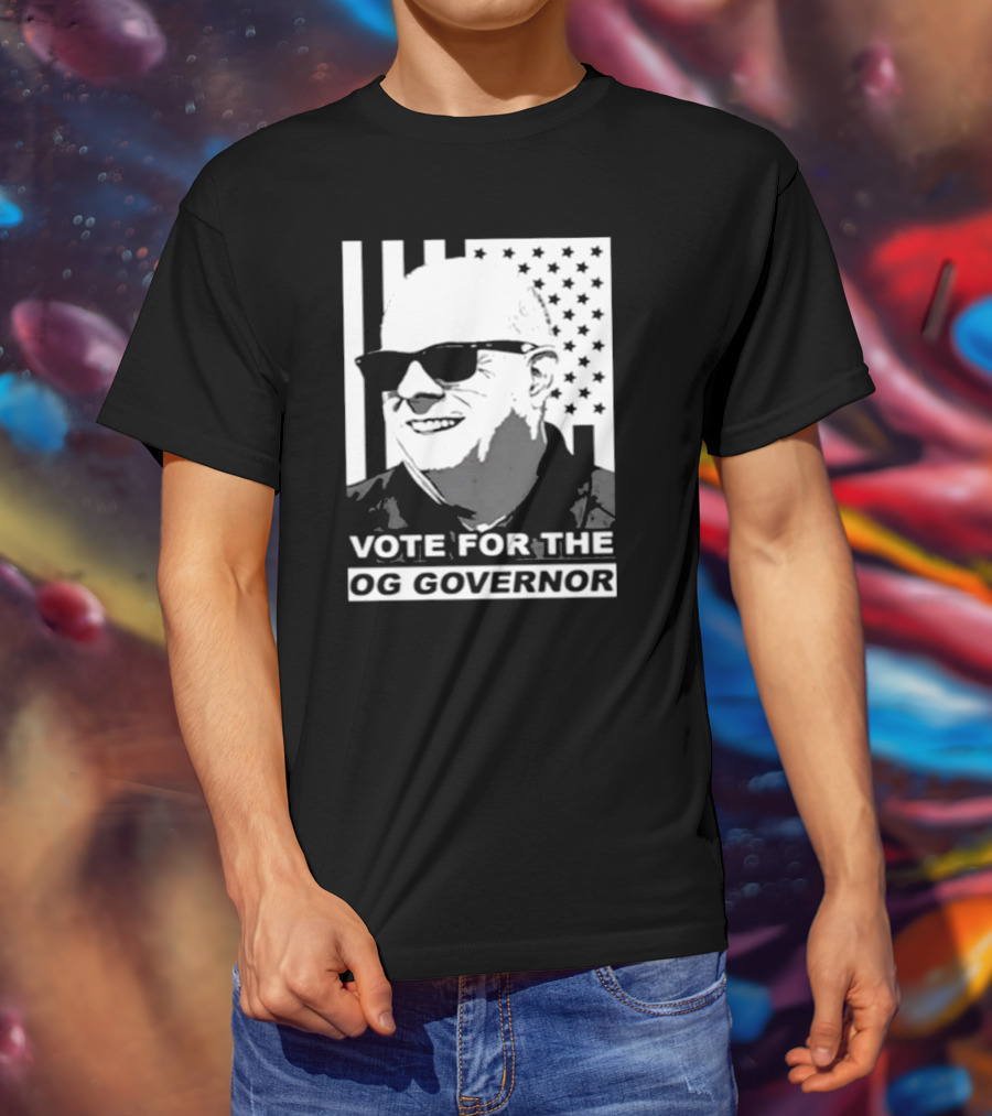 Vote For The OG Governor Larry Hogan With American Flag Background T-Shirt