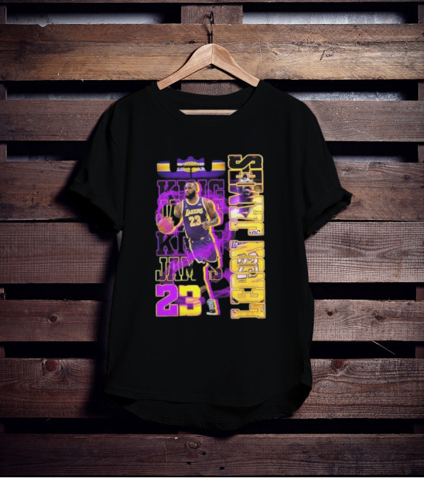 King LeBron James No. 23 Los Angeles Lakers True King Fan T-Shirt