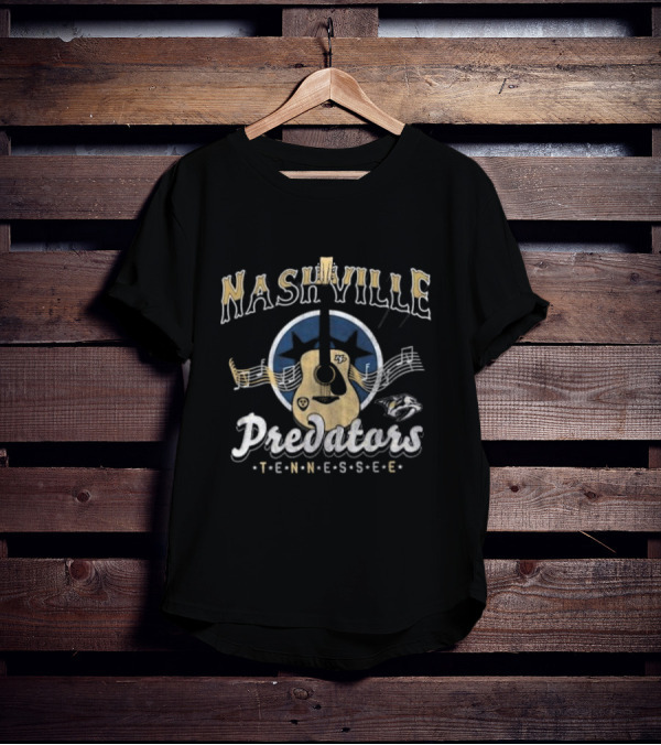 Nashville Predators Tennessee Music Guitar T-Shirt