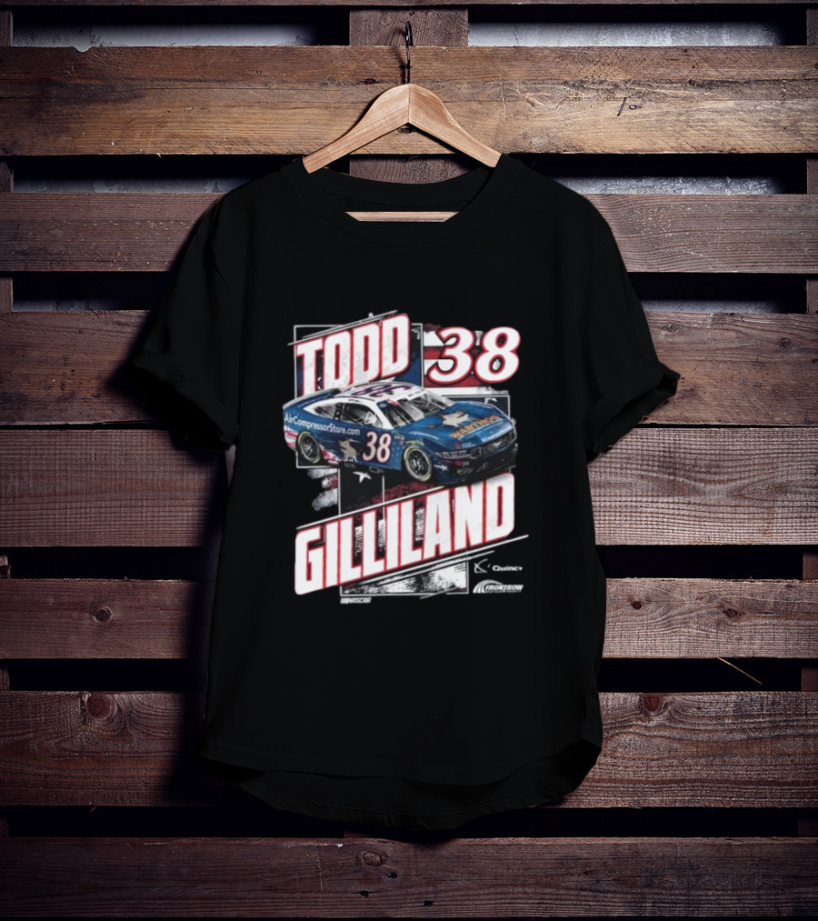 Todd Gilliland 38 Quincy Compressors Checkered Flag Sports Patriotic NASCAR Car T-Shirt