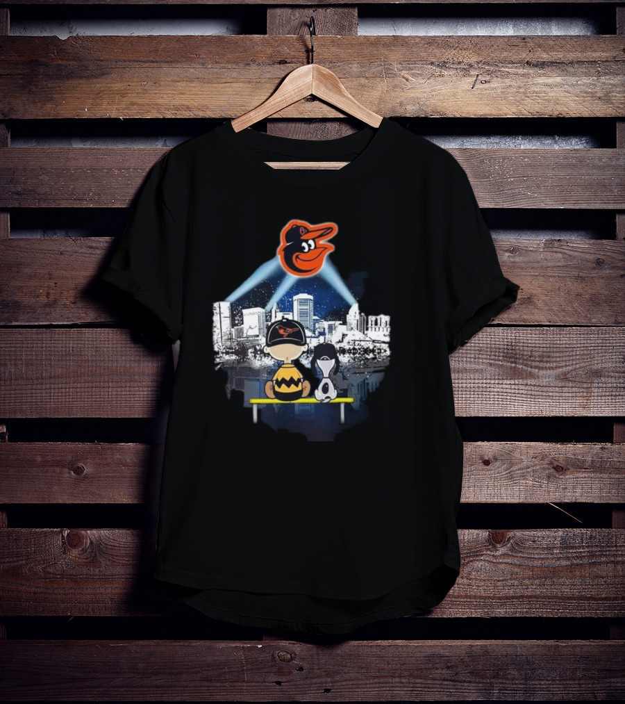Charlie Brown And Snoopy Baltimore City Orioles T-Shirt