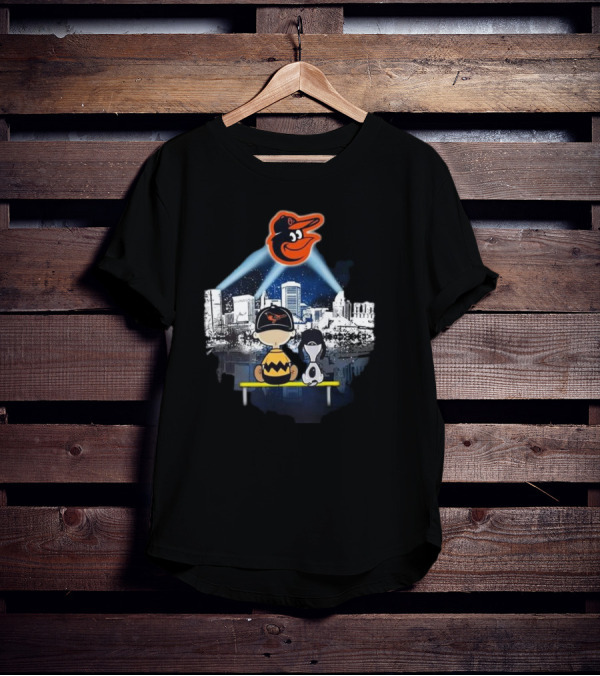 Charlie Brown And Snoopy Baltimore City Orioles T-Shirt