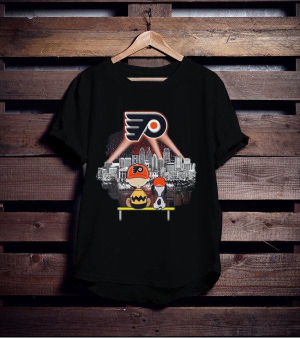 Charlie Brown Snoopy Philadelphia Flyers City Skyline T-Shirt