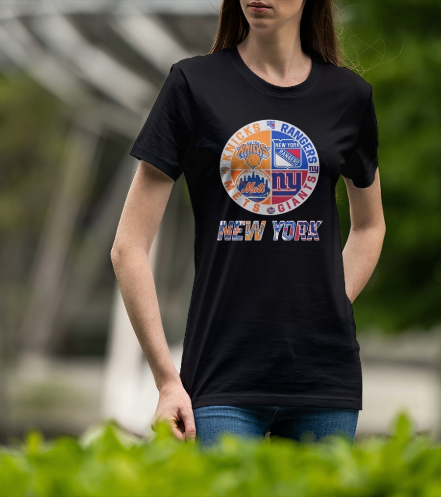 Knicks Rangers Mets Giants New York Proud Fan T-Shirt
