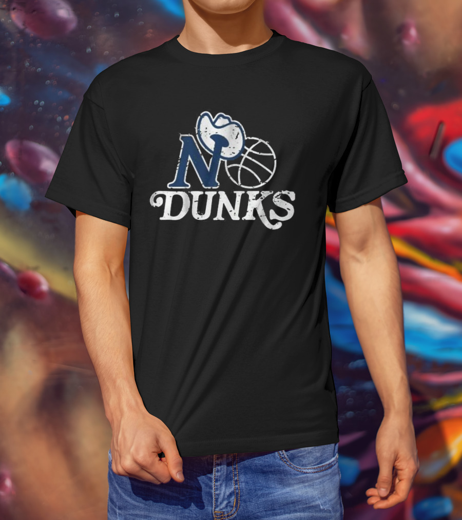 No Dunks Dallas Stars Basketball Cowboy Hat T-Shirt