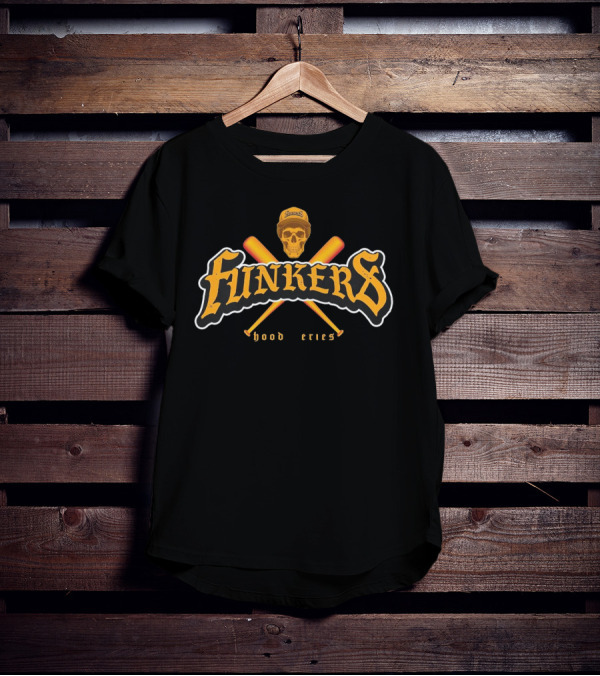 Funkers Hood Series Skull Crossed Bats Baseball Cap T-Shirt