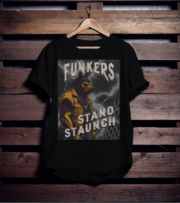 Funkers Stand Staunch Werewolf Against Barbed Fence T-Shirt