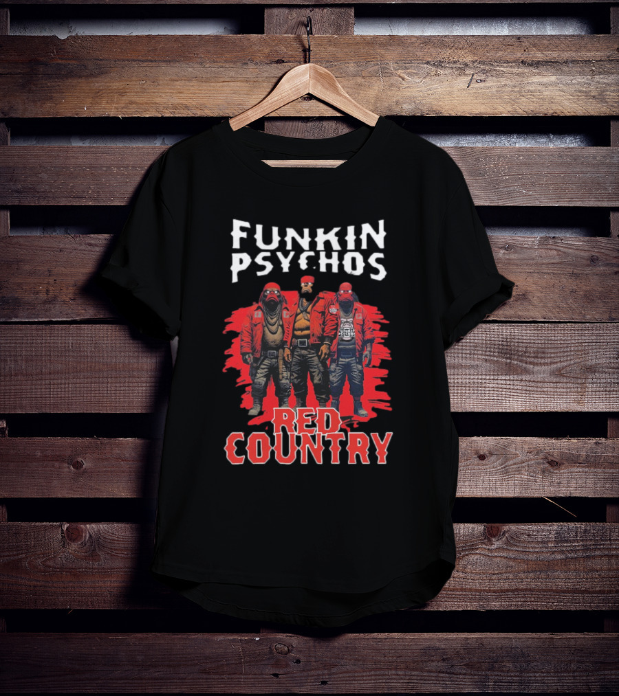 Funkin’ Psychos Red Country Bandana Trio With Inked Jackets T-Shirt