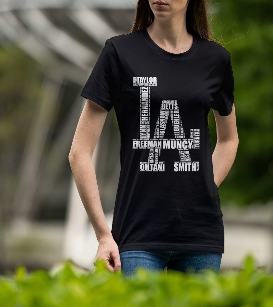 Los Angeles Dodgers LA Player Names Hernandez Betts Muncy Ohtani Smith T-Shirt