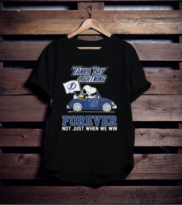 Tampa Bay Lightning Snoopy And Woodstock Driving Forever Not Just When We Win T-Shirt
