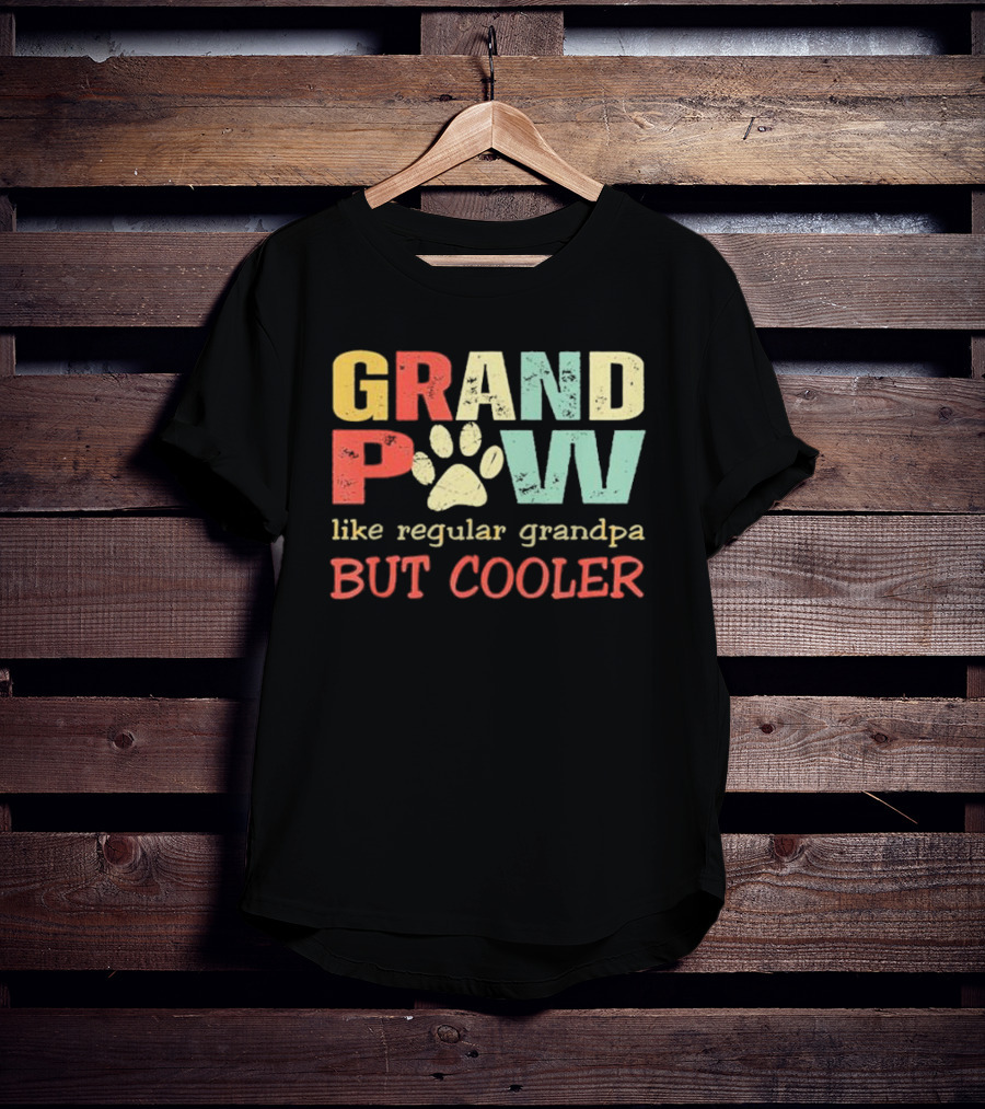 Grandpaw Like Regular Grandpa But Cooler Paw Print Father's Day T-Shirt