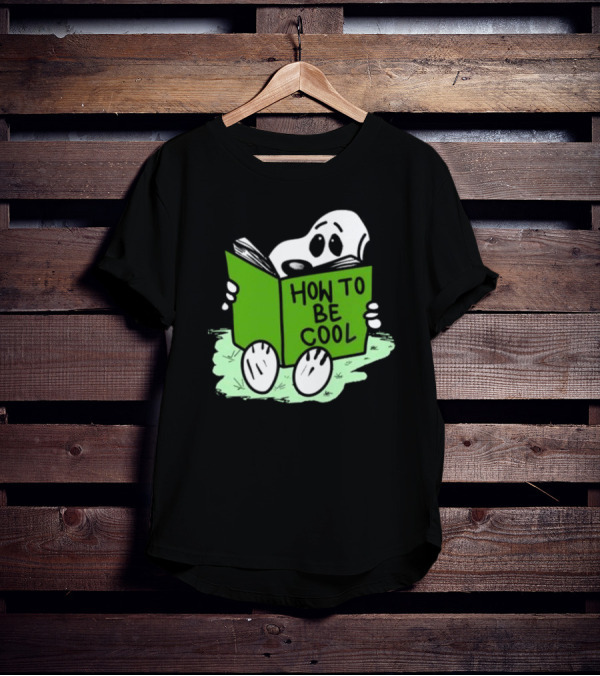 Snoopy Reading How To Be Cool Book Peanuts Comic Strip T-Shirt