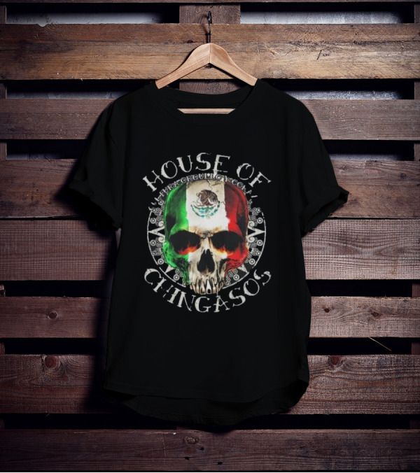 House Of Chingasos Calacas Cultura Mexican Skull Old School T-Shirt