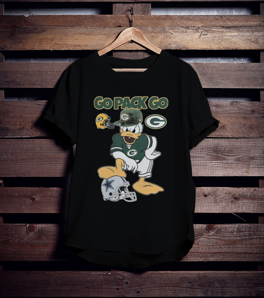 Go Pack Go Donald Duck Green Bay Packers Defeats Dallas Cowboys Helmet T-Shirt