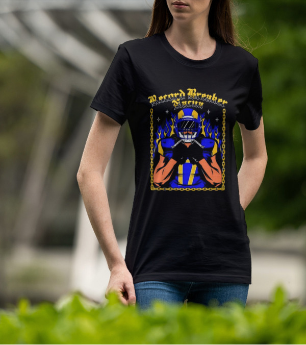 Record Breaker Nacua Football Flame And Chain T-Shirt
