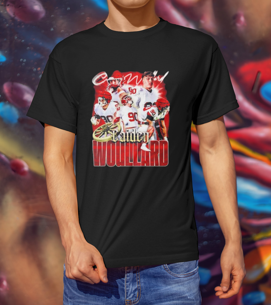 Caiden Wouillard 90 Football Action Collage T-Shirt