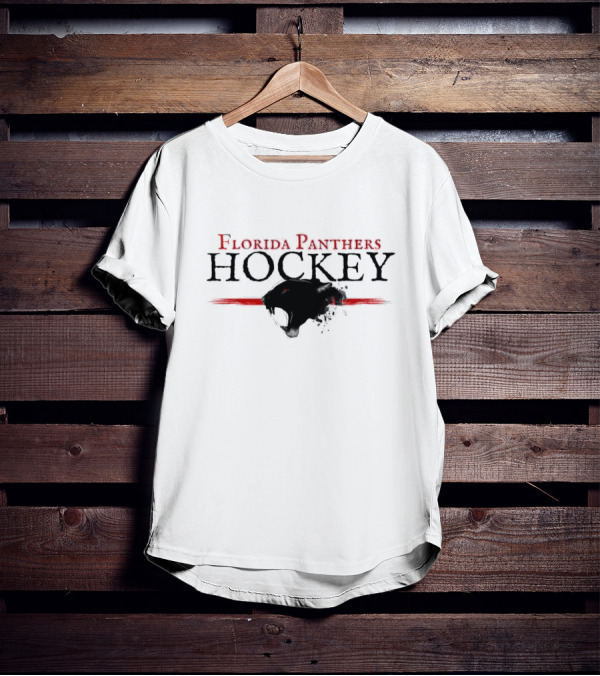 Florida Panthers Vintage Hockey Black Red Panther T-Shirt