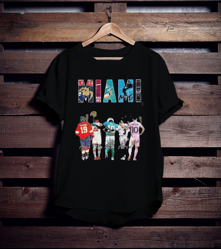 Miami Florida Panthers Heat Dolphins Marlins City Soccer Tee Players T-Shirt
