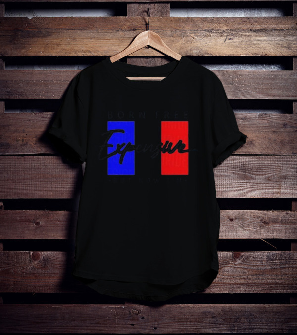 Born Free But Now I'm Expensive Red And Blue Blocks T-Shirt