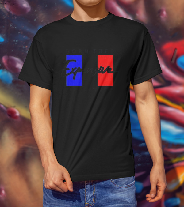 Born Free But Now I'm Expensive Red And Blue Blocks T-Shirt