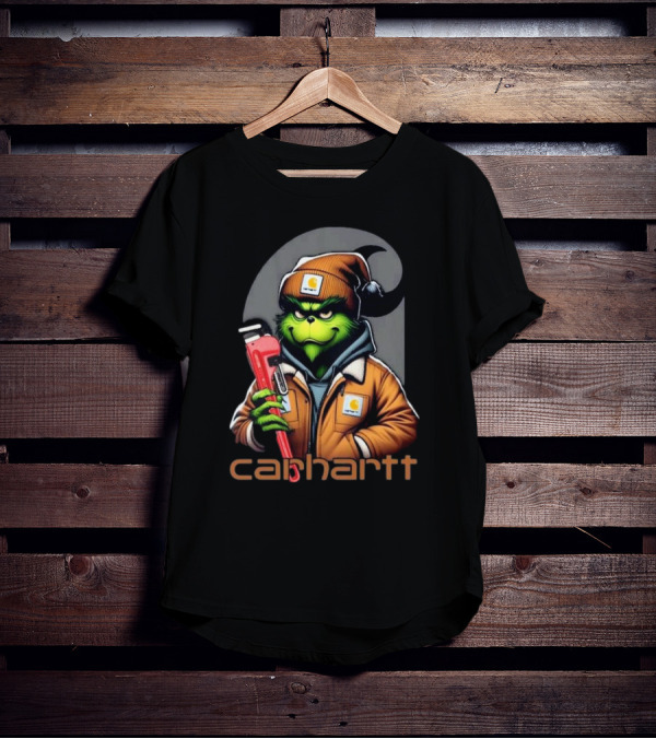 Grinch Carhartt Mechanic Holding Wrench T-Shirt
