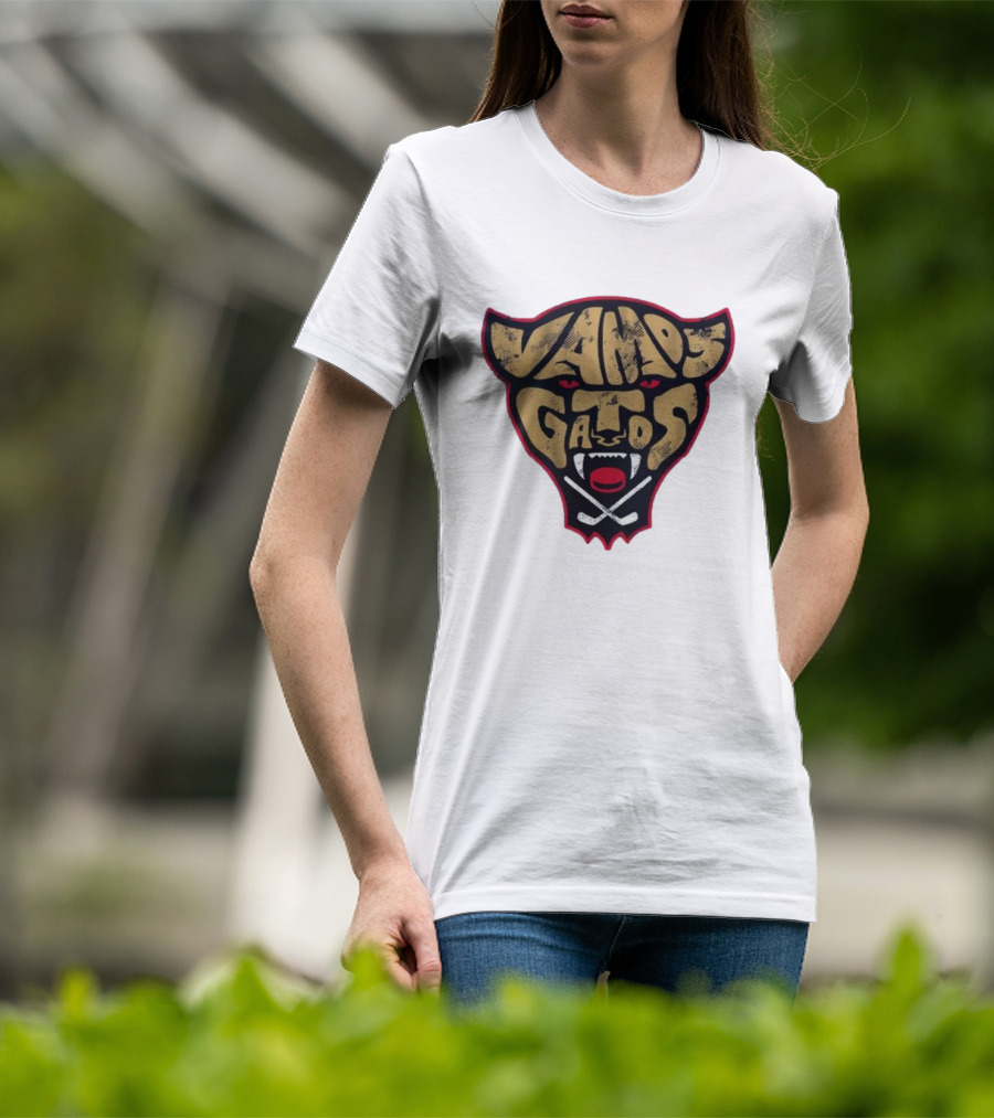 Florida Panthers Vamos Gatos Logo Cat Hockey T-Shirt