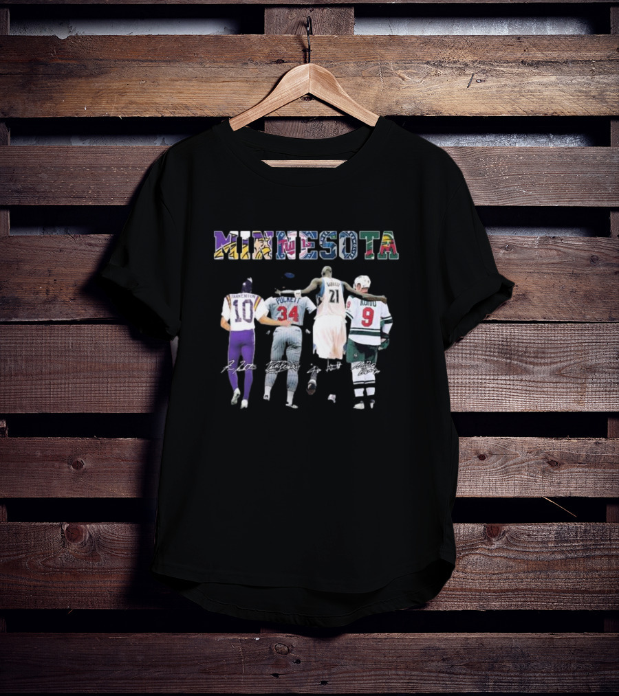 Minnesota Tarkenton Puckett Garnett Koivu Sports Legends Signatures T-Shirt