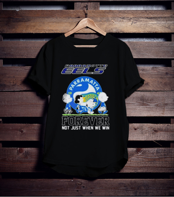 Parramatta Eels Peanuts Characters Walking Forever Not Just When We Win T-Shirt