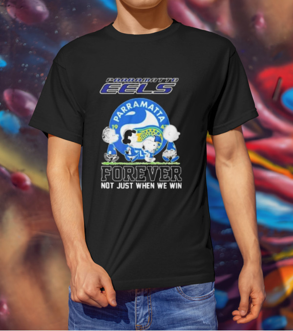 Parramatta Eels Peanuts Characters Walking Forever Not Just When We Win T-Shirt