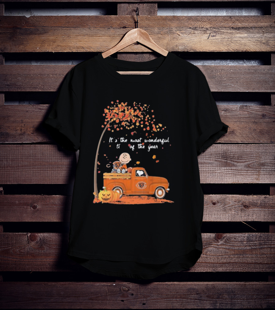 Charlie Brown Snoopy Chicago Bears Wonderful Time Of The Year T-Shirt