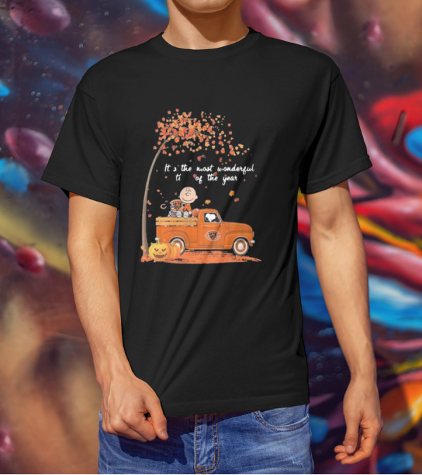 Charlie Brown Snoopy Chicago Bears Wonderful Time Of The Year T-Shirt