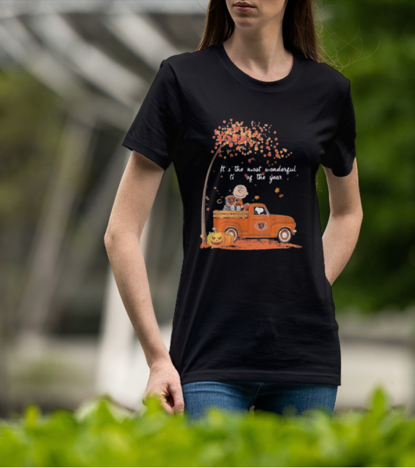 Charlie Brown Snoopy Chicago Bears Wonderful Time Of The Year T-Shirt