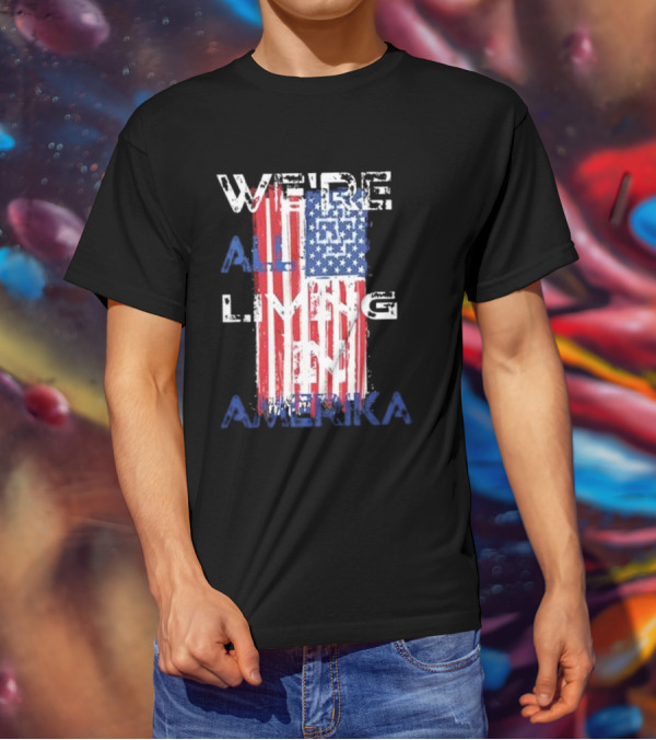 Rammstein Band We’re All Living In Amerika American Flag T-Shirt
