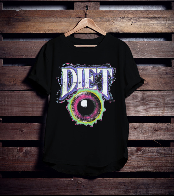 Diet Starts Monday Eyeball Colorful Retro T-Shirt