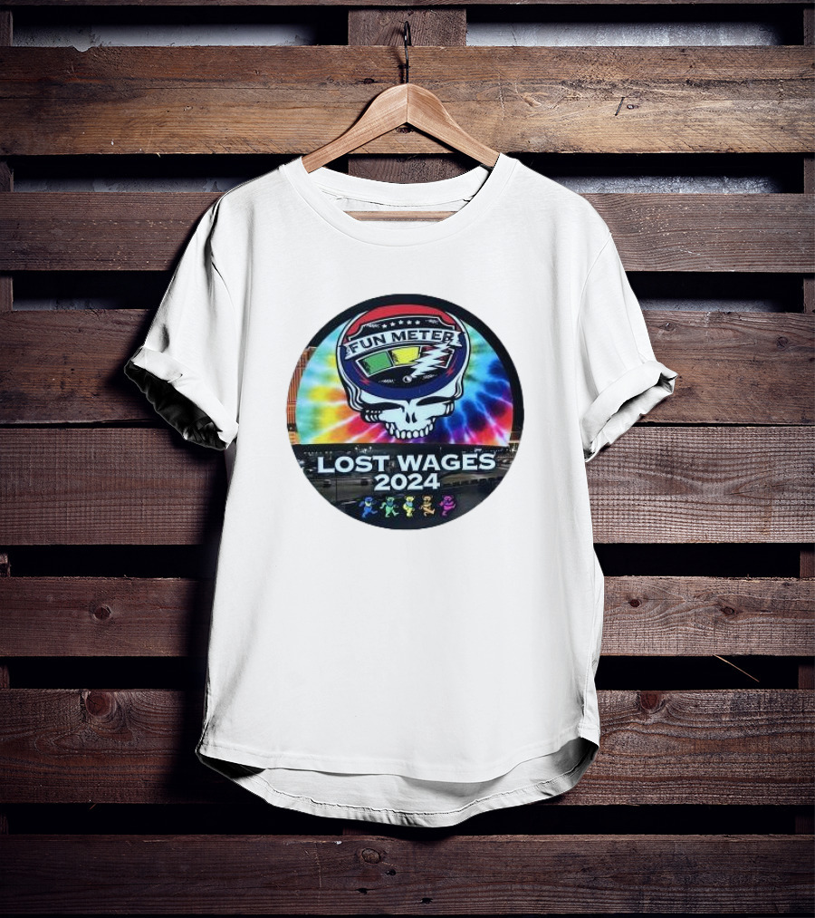 Grateful Dead Tie-Dye Fun Meter Skull Lost Wages T-Shirt