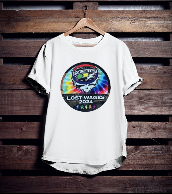 Grateful Dead Tie-Dye Fun Meter Skull Lost Wages T-Shirt