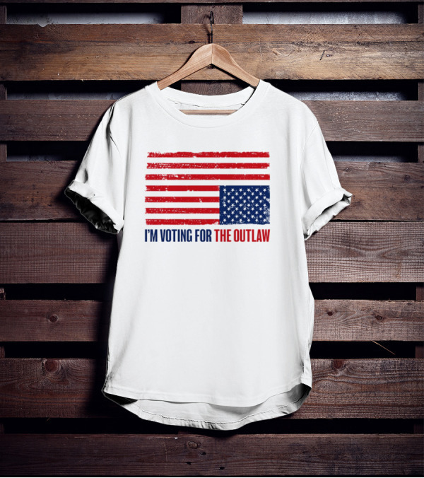 I’m Voting For The Outlaw Distressed American Flag T-Shirt