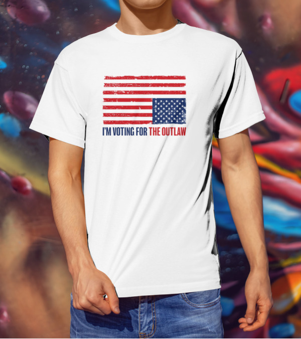 I’m Voting For The Outlaw Distressed American Flag T-Shirt