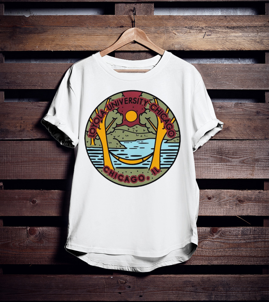 Loyola University Chicago IL Scenic Landscape Ramblers Comfort Colors T-Shirt