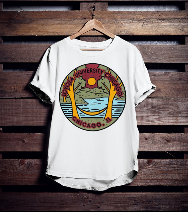 Loyola University Chicago IL Scenic Landscape Ramblers Comfort Colors T-Shirt