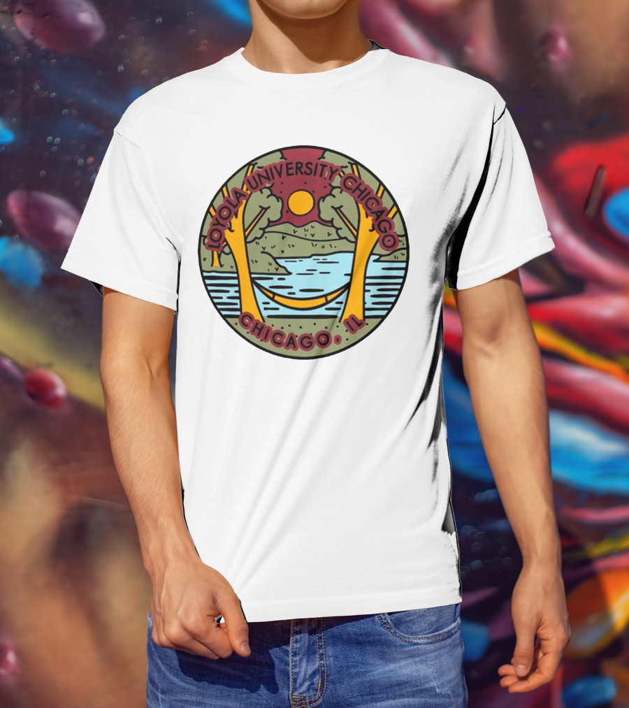 Loyola University Chicago IL Scenic Landscape Ramblers Comfort Colors T-Shirt